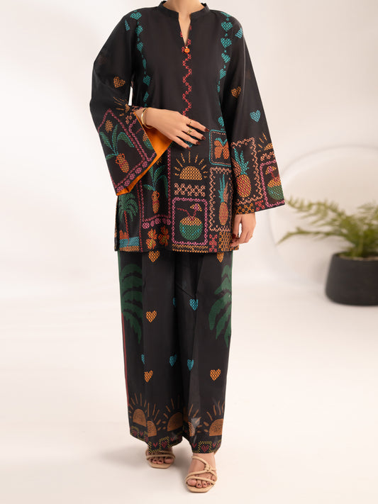 Black Lawn 2Pc Stitched - ALP-2PS-LKS-2530