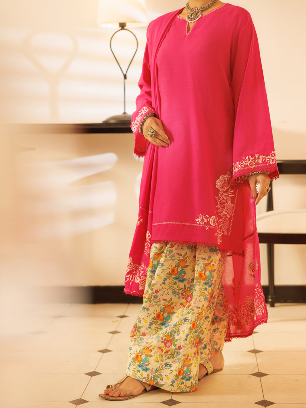Pink Lawn Stitched 2Pc - ALP-2PS-LKS-2536