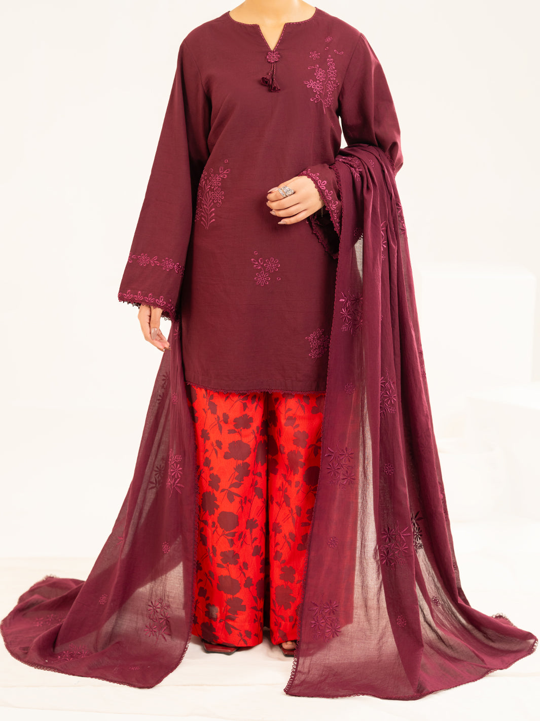 Brown Lawn Stitched 2Pc - ALP-2PS-LKS-2537