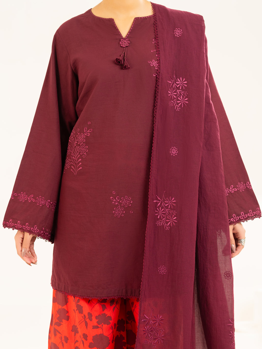 Brown Lawn Stitched 2Pc - ALP-2PS-LKS-2537