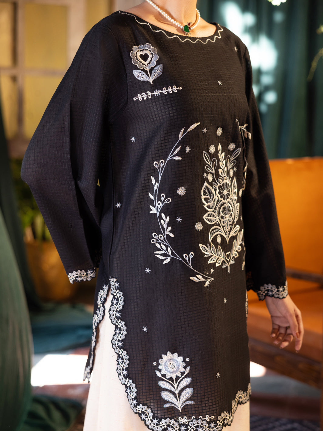 Black Dobby 2Pc Stitched - ALP-2PS-LKS-2783