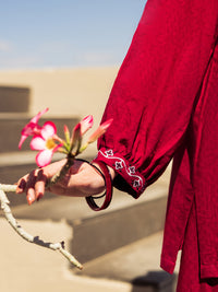 Maroon Dobby Stitched 2 Piece - ALP-2PS-LKS-2784