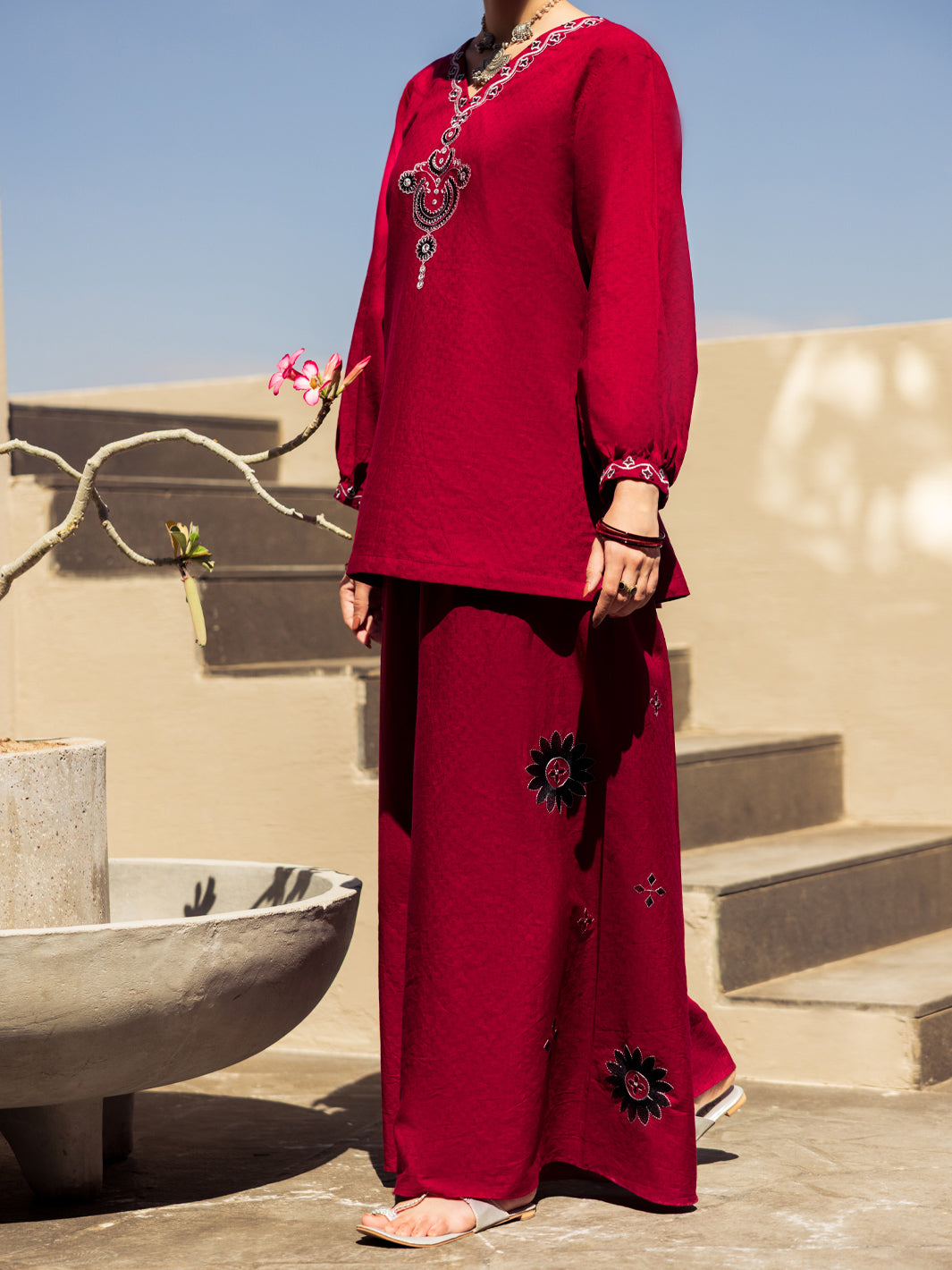 Maroon Dobby Stitched 2 Piece - ALP-2PS-LKS-2784