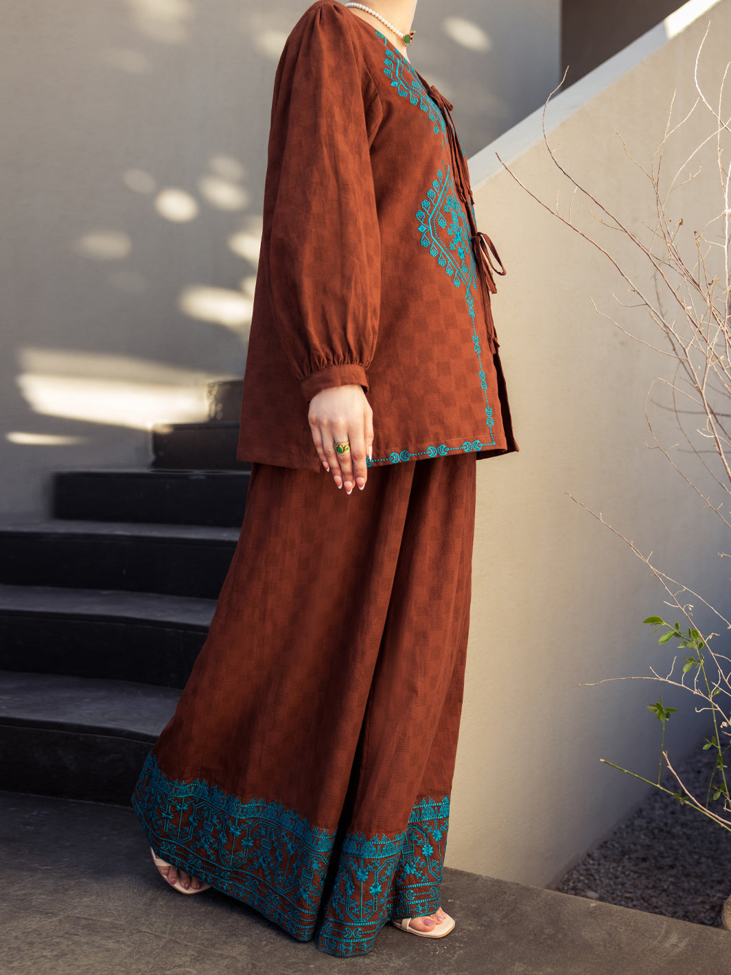 Brown Dobby Stitched 2Pc - ALP-2PS-LKS-2786