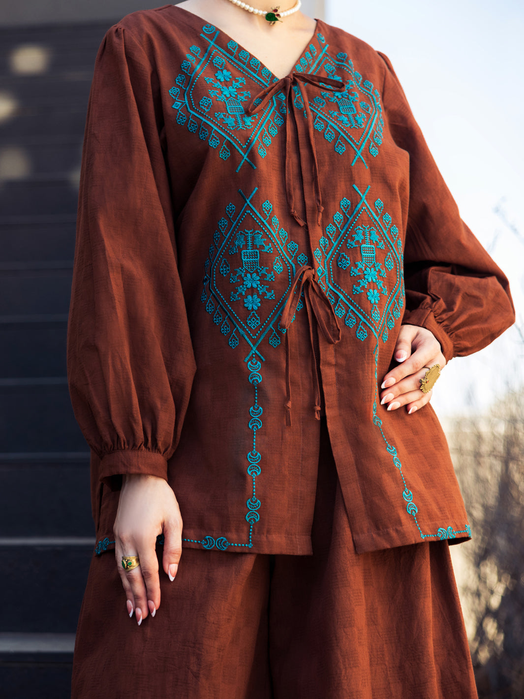 Brown Dobby Stitched 2Pc - ALP-2PS-LKS-2786