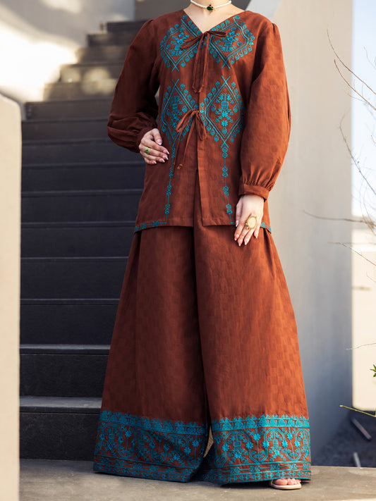 Brown Dobby Stitched 2Pc - ALP-2PS-LKS-2786