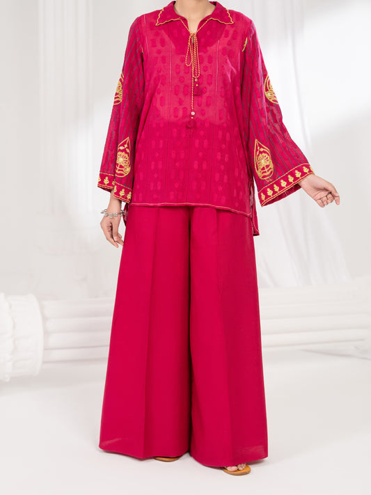 Pink Dobby Stitched 2Pc - ALP-2PS-LKS-2789 Front Main
