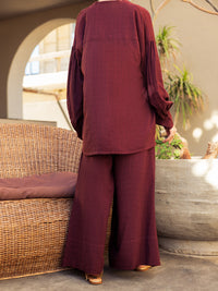 Brown Crosshatch Stitched 2PC - ALP-2PS-LKS-2790