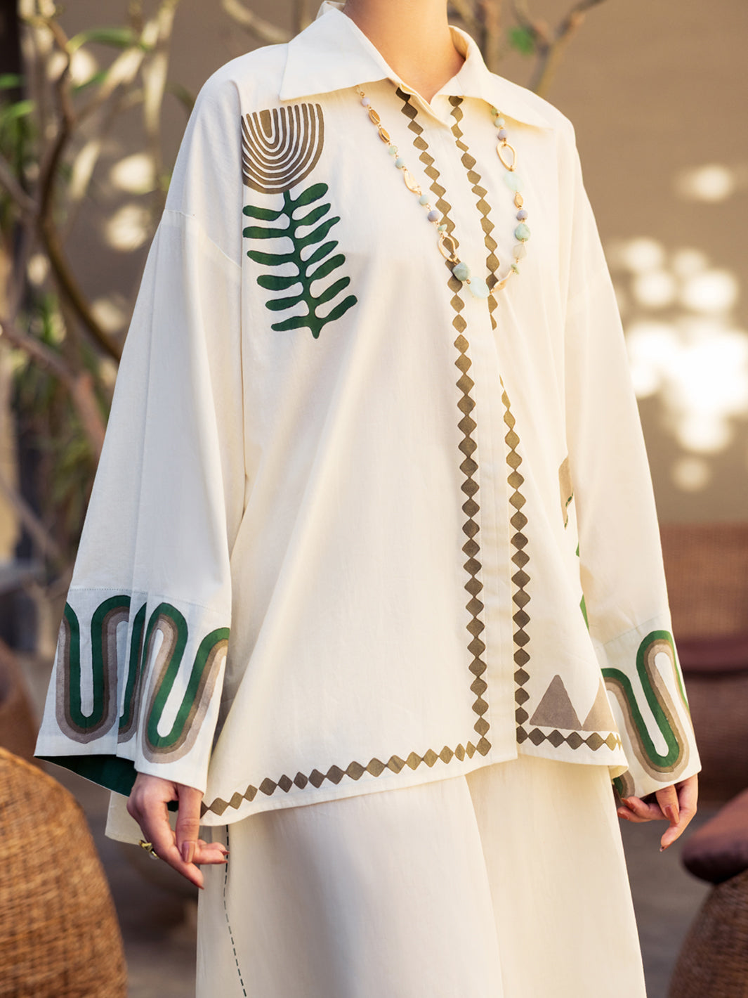 Cream Cambric Stitched 2PC - ALP-2PS-LKS-2795