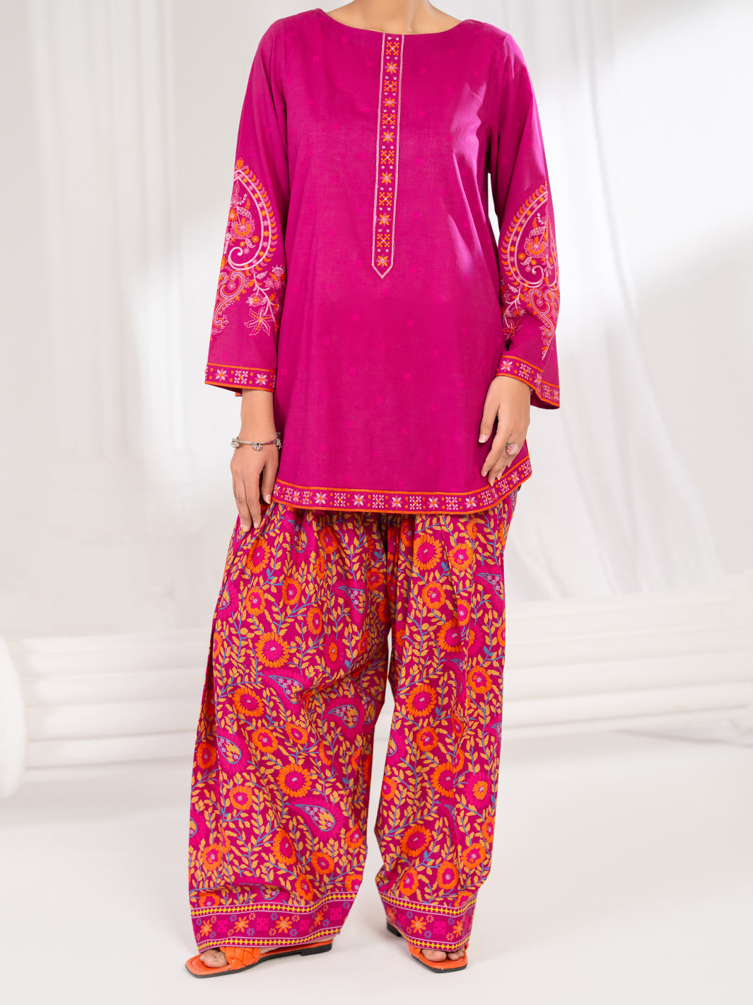 Pink Cotton Stitched 2 Piece - ALP-2PS-LKS-2796