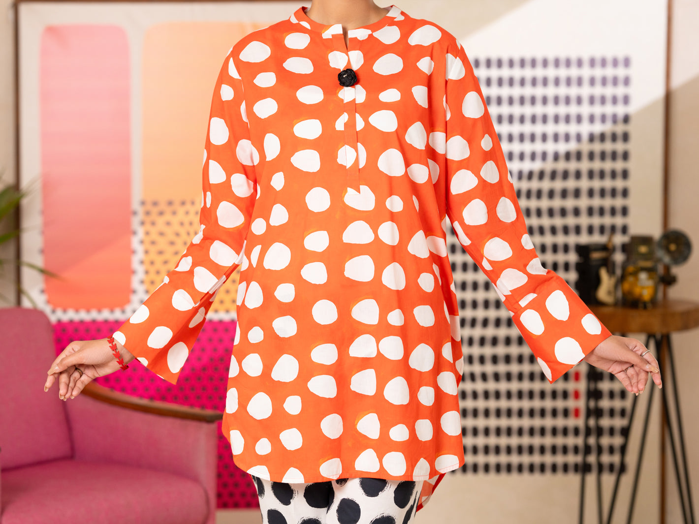 Red Cotton 2Pc Stitched - ALP-2PS-LKS-2811