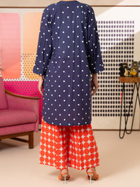 Blue Cotton Kurti - ALP-SLK-2812