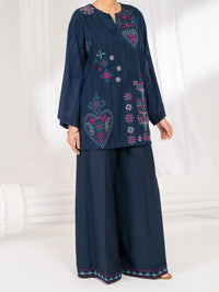 Blue Lino Kara Stitched 2Pc - ALP-2PS-LKS-2841