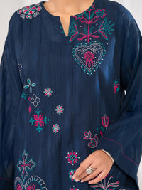 Blue Lino Kara Stitched 2Pc - ALP-2PS-LKS-2841