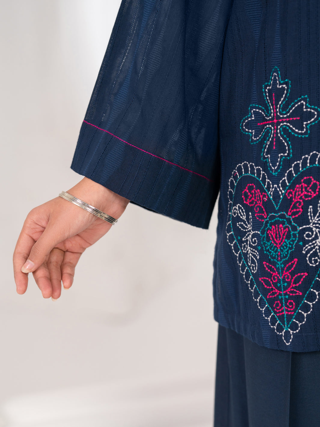 Blue Lino Kara Stitched 2Pc - ALP-2PS-LKS-2841