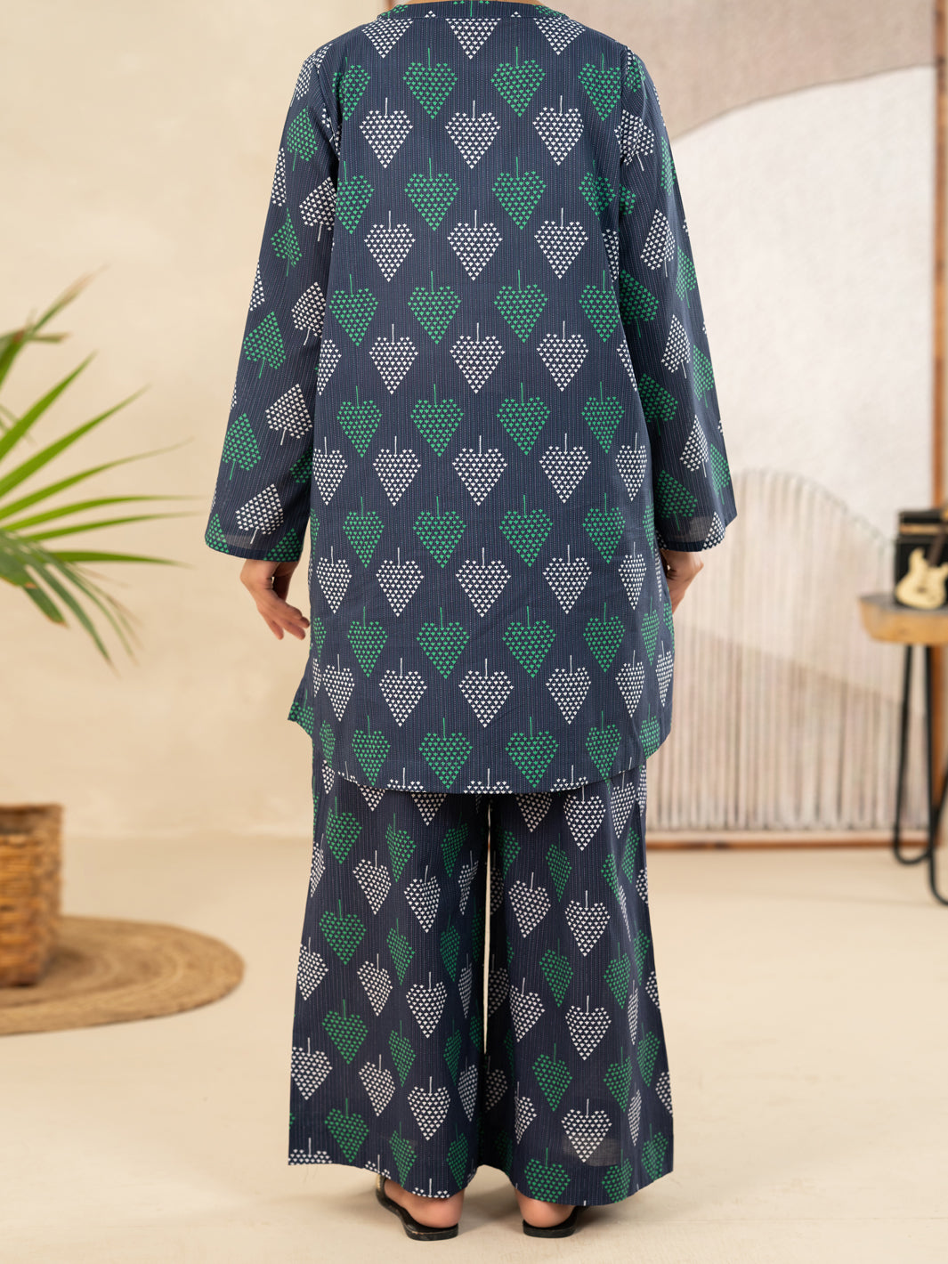 Blue Lawn Co-Ord Set - ALP-2PS-SLKS-2495