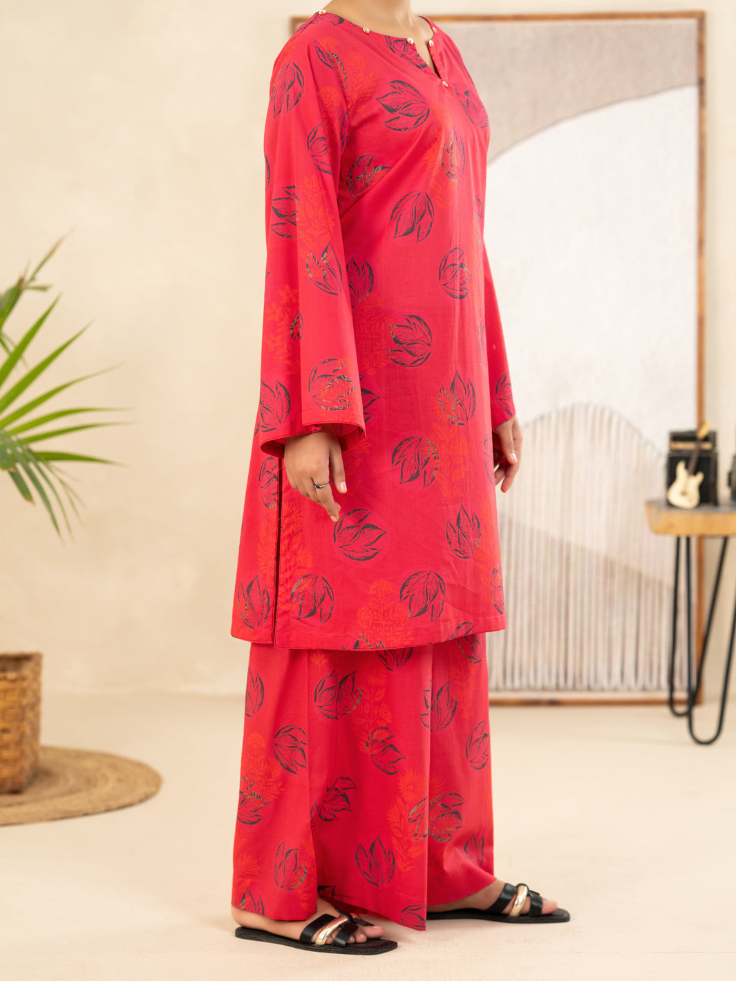 Fuchsia Lawn Co-Ord Set - ALP-2PS-SLKS-2496