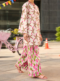 White Lawn Co-Ord Set - ALP-2PS-SLKS-2507