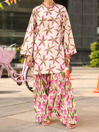 White Lawn Co-Ord Set - ALP-2PS-SLKS-2507