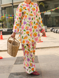 White Lawn Co-Ord Set - ALP-2PS-SLKS-2515