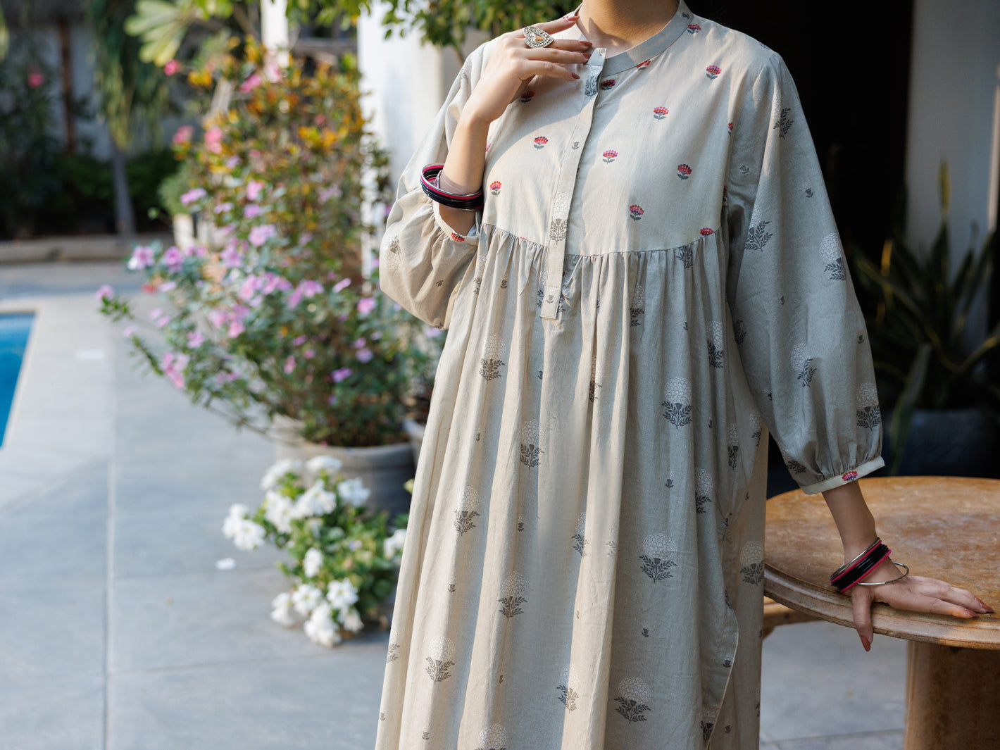 Beige Cotton Co-Ord Set - ALP-2PS-SLKS-2761
