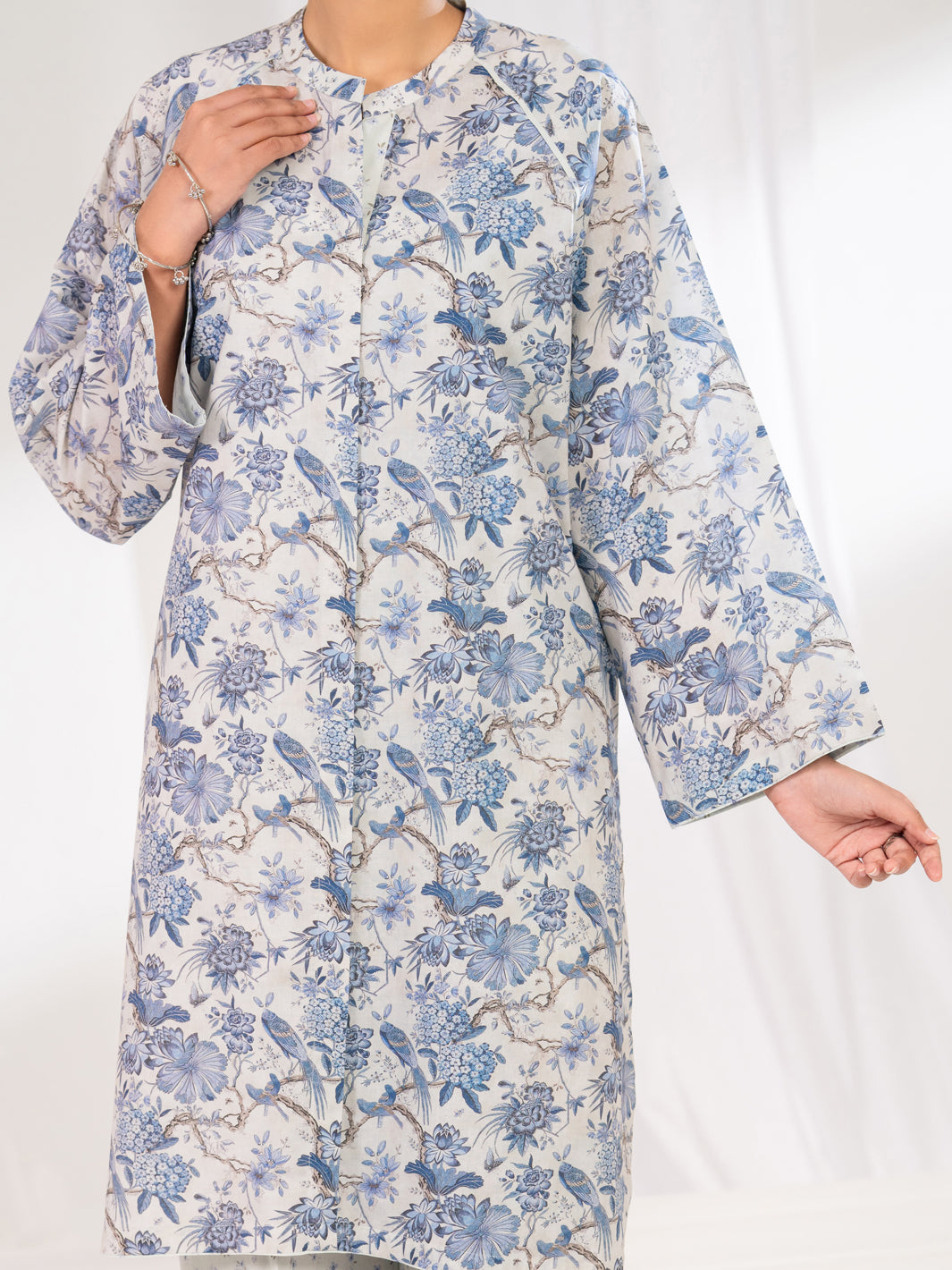 Light Blue Cotton Co-Ord Set - ALP-2PS-SLKS-2762