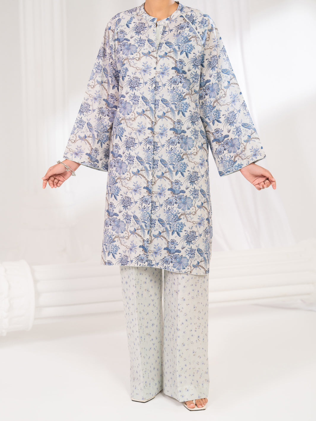 Light Blue Cotton Co-Ord Set - ALP-2PS-SLKS-2762