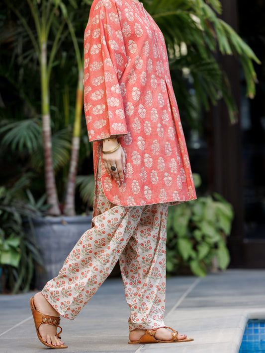 Pink Lawn Co-Ord Set - ALP-2PS-SLKS-2765