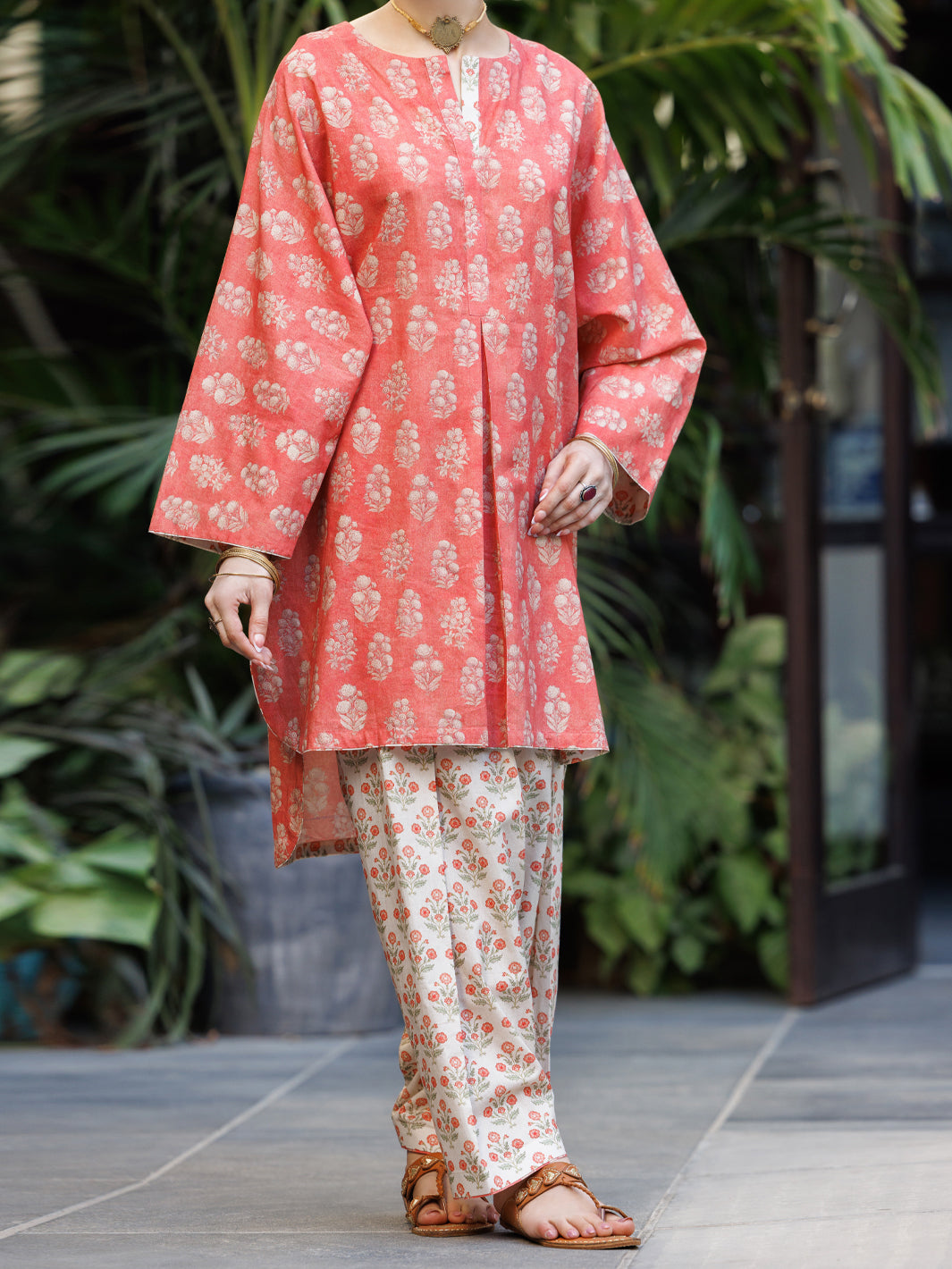 Pink Lawn Co-Ord Set - ALP-2PS-SLKS-2765