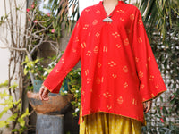 Red Lawn Co-Ord Set - ALP-2PS-SLKS-2766