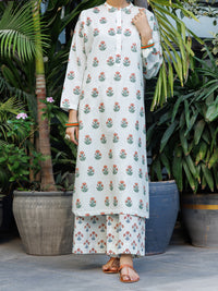 Off White Lawn Co-Ord Set - ALP-2PS-SLKS-2770
