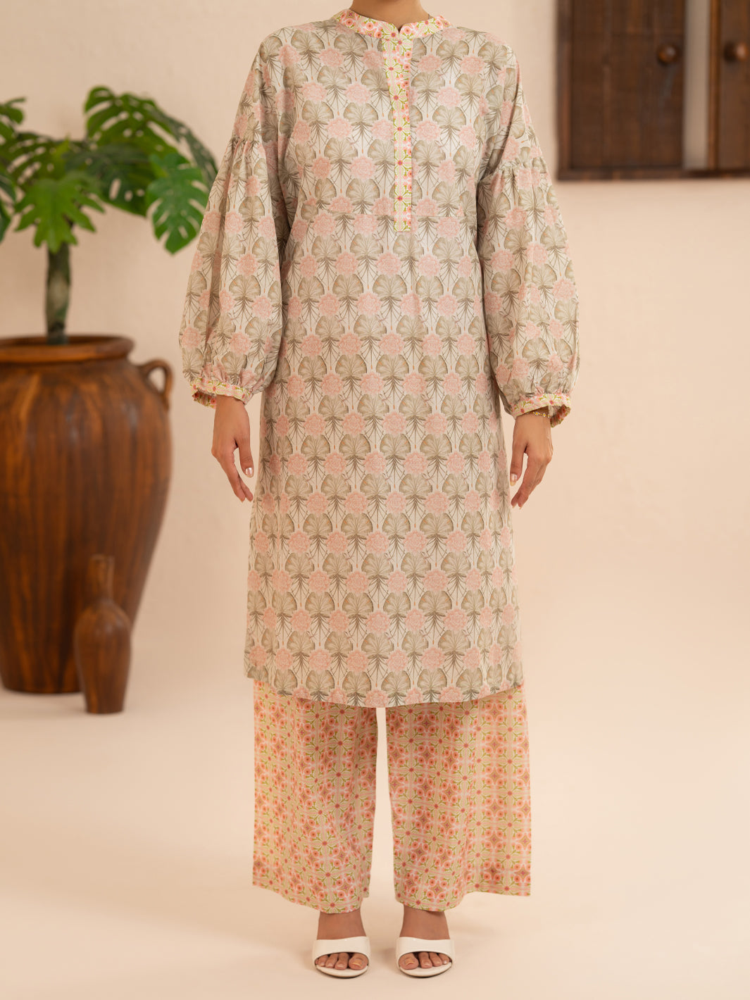 Pistachio Green Lawn Co-Ord Set - ALP-2PS-SLKS-2779