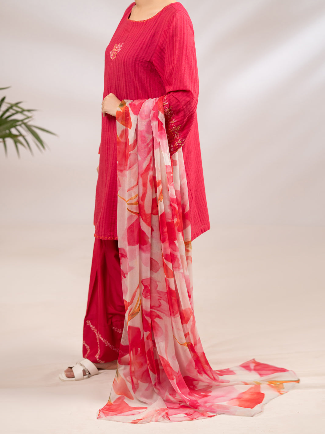 Pink Cotton Dobby 3Pc Stitched - ALP-3PS-2323