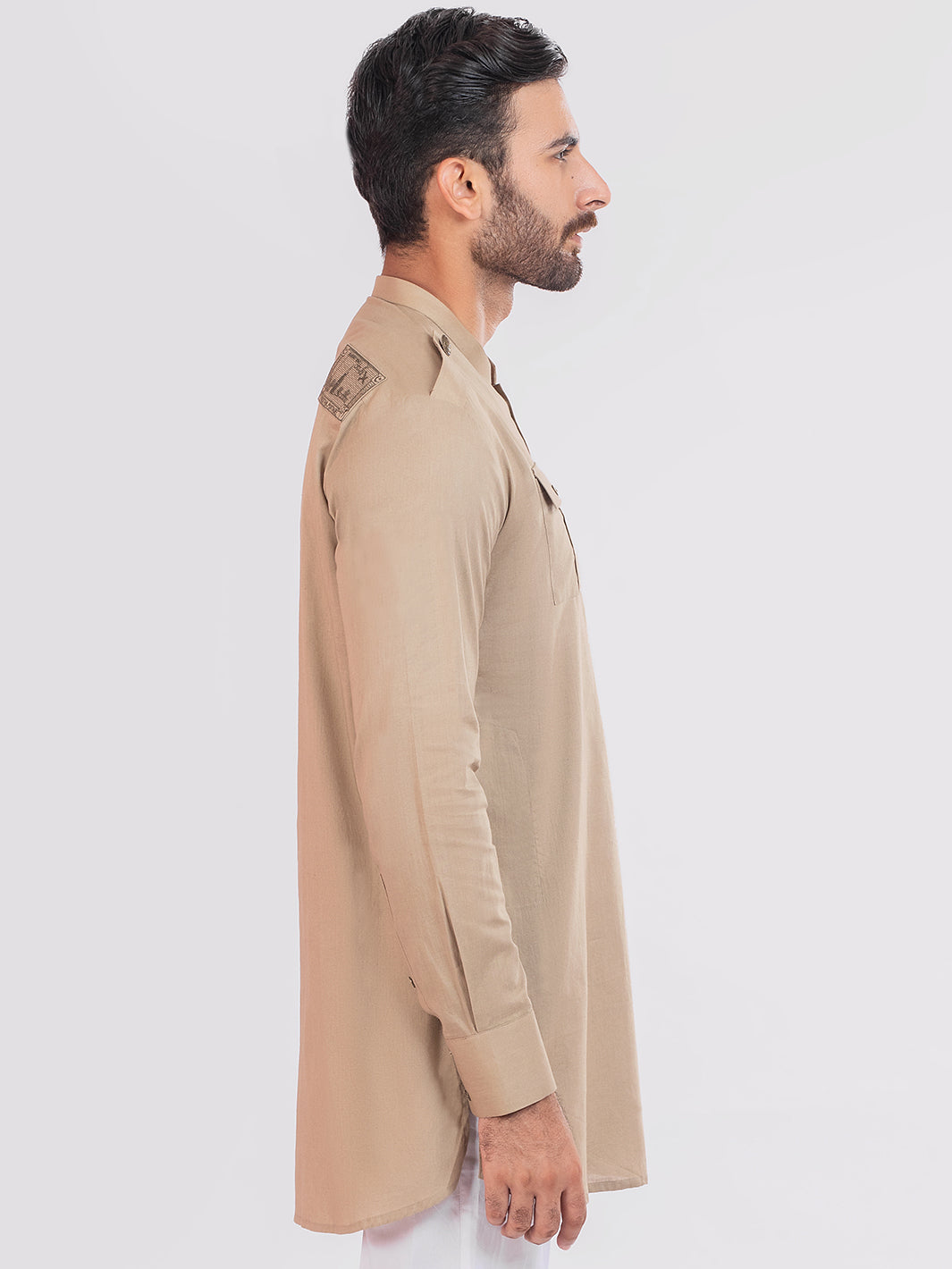Camel Brown Cambric Short Kurta - ALSK015