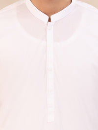 White Cotton Kameez Shalwar - ALBQ-KS-001-R19