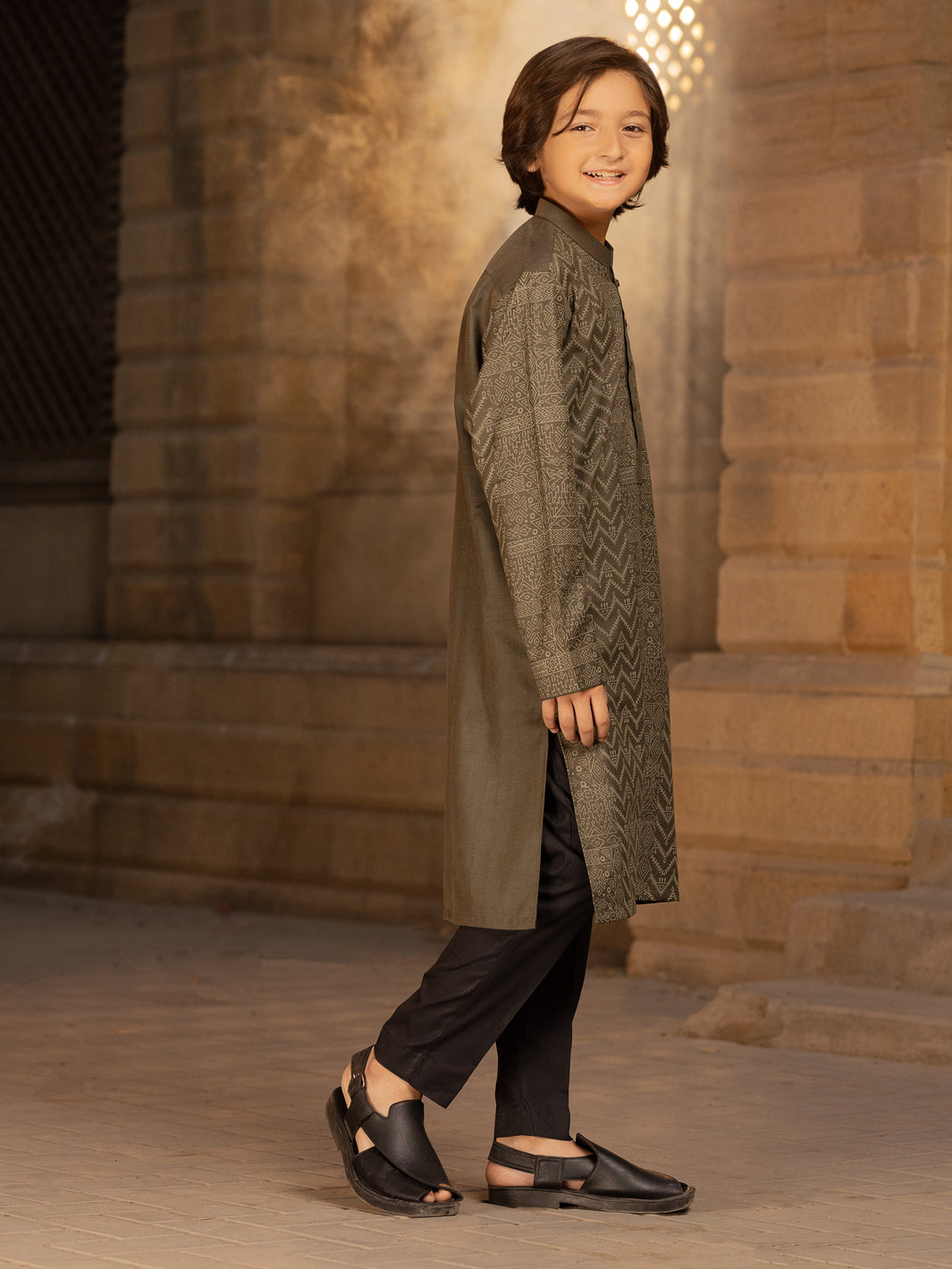 Olive Green Blended Kurta - ALT-K-035D