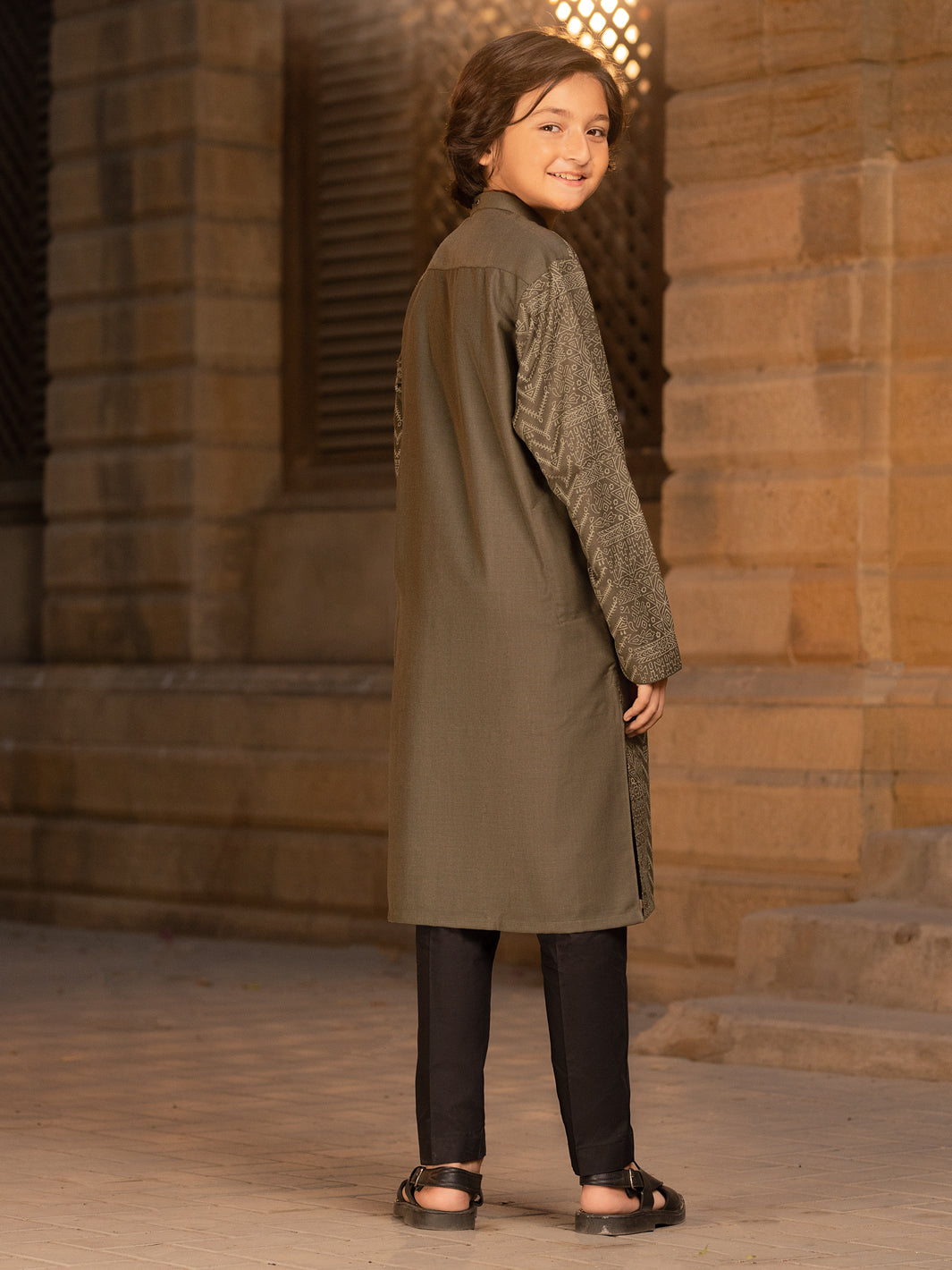 Olive Green Blended Kurta - ALT-K-035D