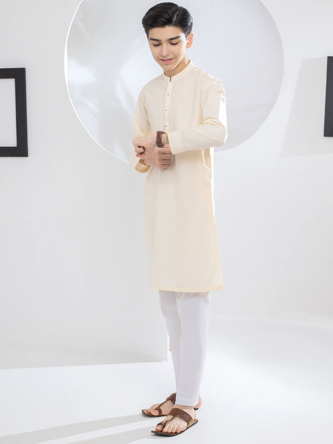Off White Blended Kurta - ALT-K-043 - Almirah Online
