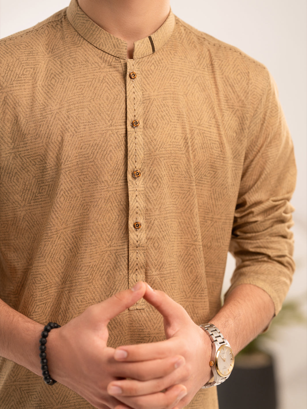 Beige Cotton Kurta - ALT-K-067