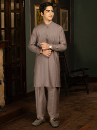 Brown Blended Kameez Shalwar - ALT-KS-073
