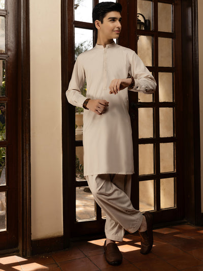 Fawn Blended Kameez Shalwar - ALT-KS-077