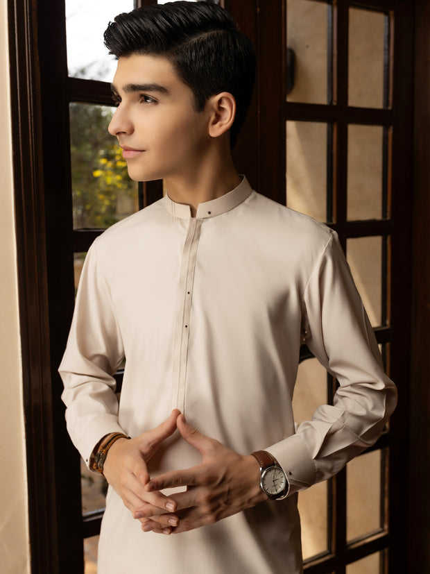 Fawn Blended Kameez Shalwar - ALT-KS-077