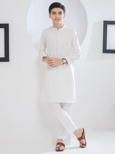 Off White Blended Kurta Trouser - ALT-KT-038 - Almirah Online