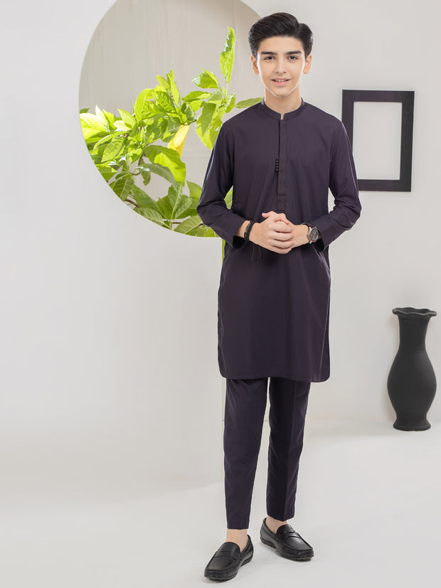 Dark Purple Blended Kurta Trouser - ALT-KT-040 - Almirah Online