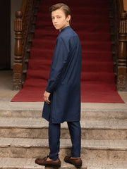 Dark Blue Blended Kurta Trouser - ALT-KT-050