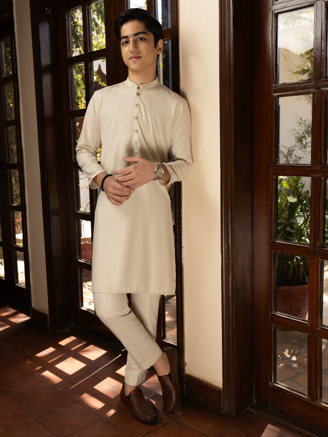 Off White Blended Kurta Trouser - ALT-KT-076