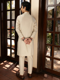 Off White Blended Kurta Trouser - ALT-KT-076