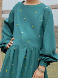 Teal Karandi Kurti - ALT-LK-1062