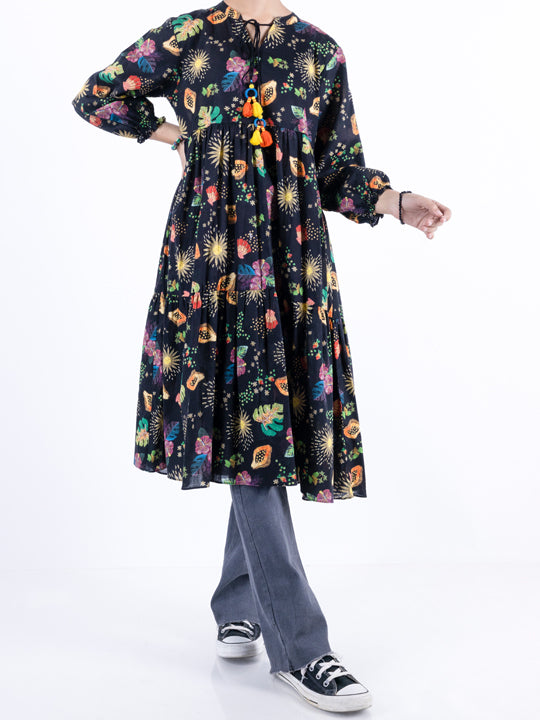 Black Cambric Kurti - ALT-LK-1094