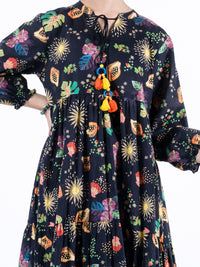 Black Cambric Kurti - ALT-LK-1094